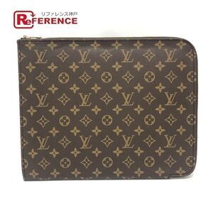 Louis Vuitton Poche Document clutch bag L zipper brown